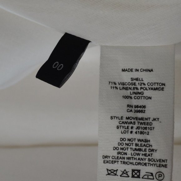 THEORY Tweed Movement Jacket Cream Size 00 - Picture 6 of 16